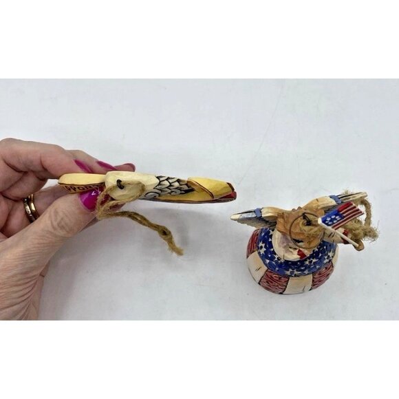 Jim Shore Heartwood Creek Patriotic Angel Eagle Christmas Ornament Lot 2 No Box - Picture 8 of 13